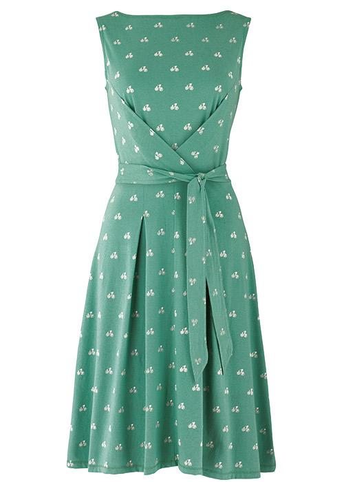 Francesca Bow Dress in bicycle print