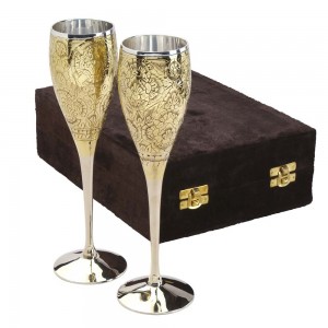 Embossed Silver-Plated Goblets