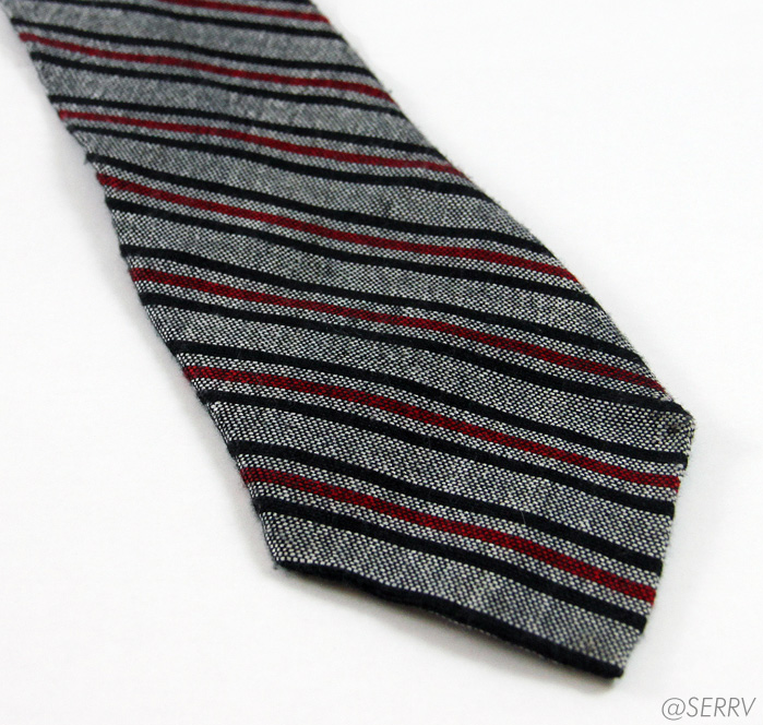 Crimson/Grey Thin Stripe Tie