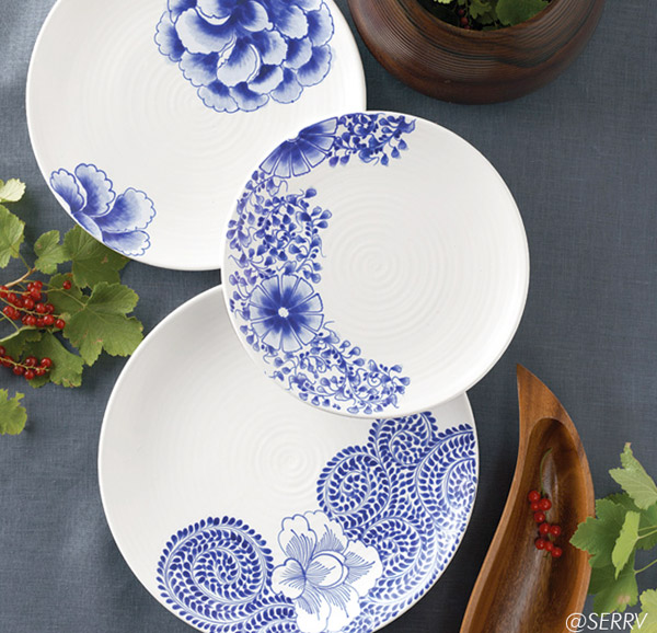 SERRV Cobalt Flower Plates