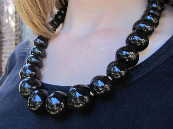 Black ceramic necklace by Jacaranda Workshop