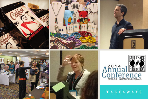 Thumbnails of conference speakers and exhibition. Fair Trade Federation Conference Takeaways