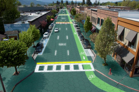 Rendering of solar roadways