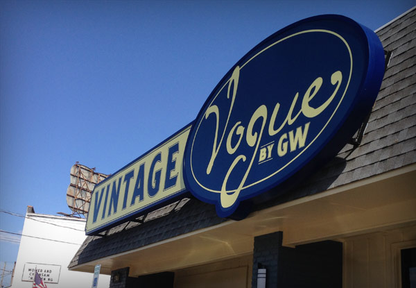 Vintage Vogue exterior sign