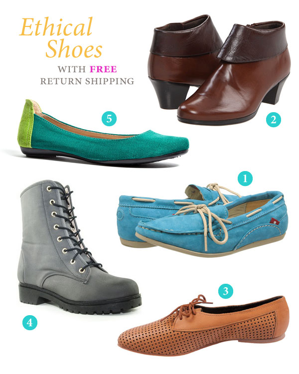 Ethical shoes with free return shipping - shoe images