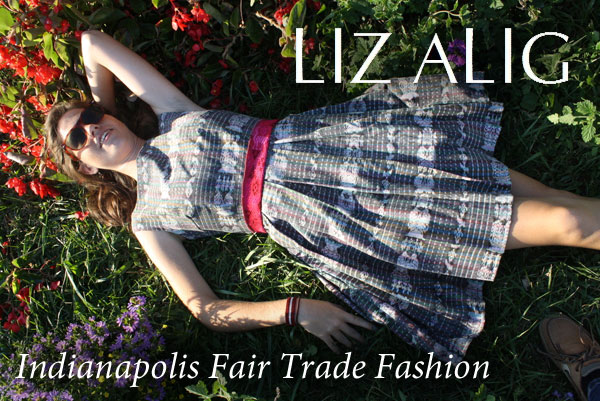 Liz Alig logo and dress