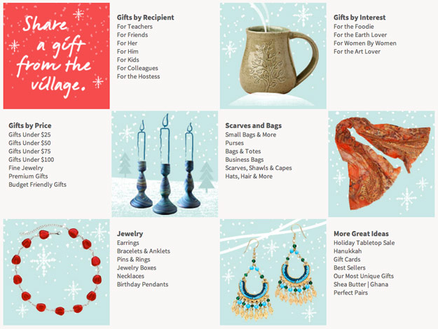 Ten Thousand Villages holiday gift finder