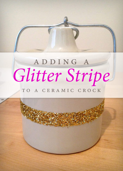 Adding a Glitter Stripe to a Ceramic Crock