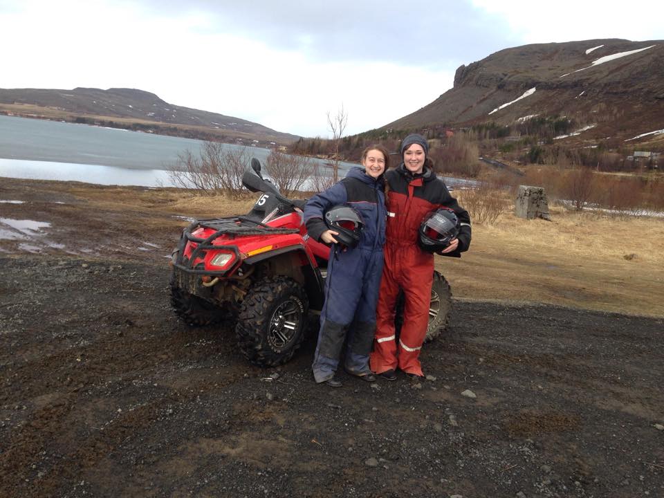 Julia and friend with four wheeler