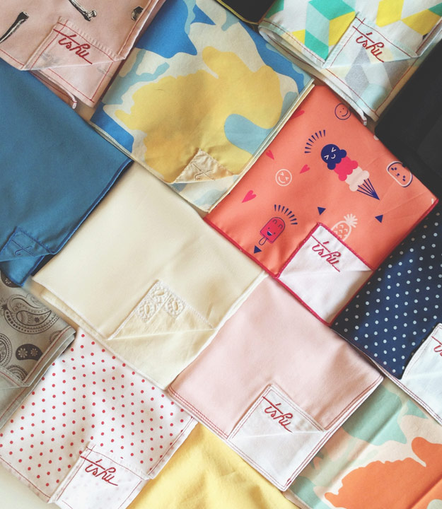 Assortment of colorful handkerchiefs