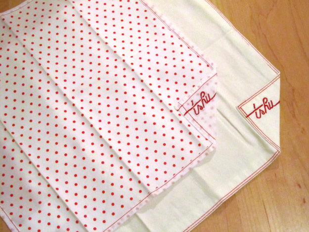 The one-ply polka-dotted Henri and two-ply Dwight handkerchiefs