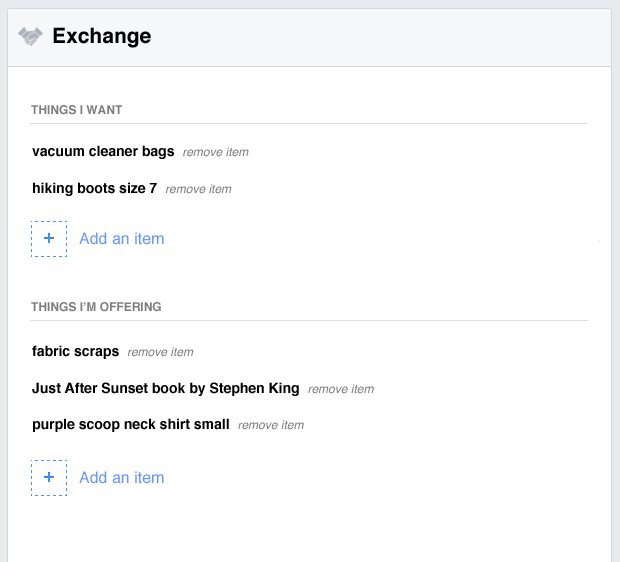 Mockup of Facebook Exchange lists