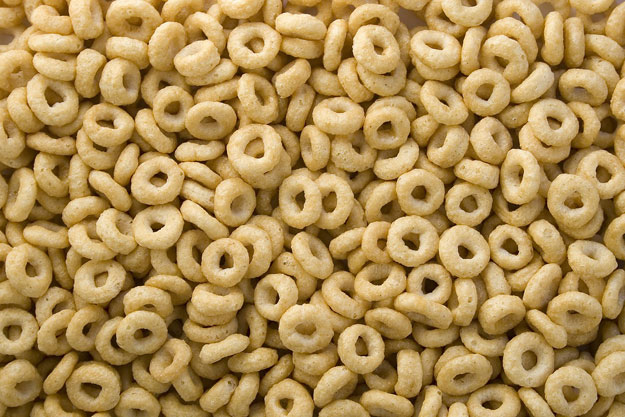 Full frame of breakfast cereal O's